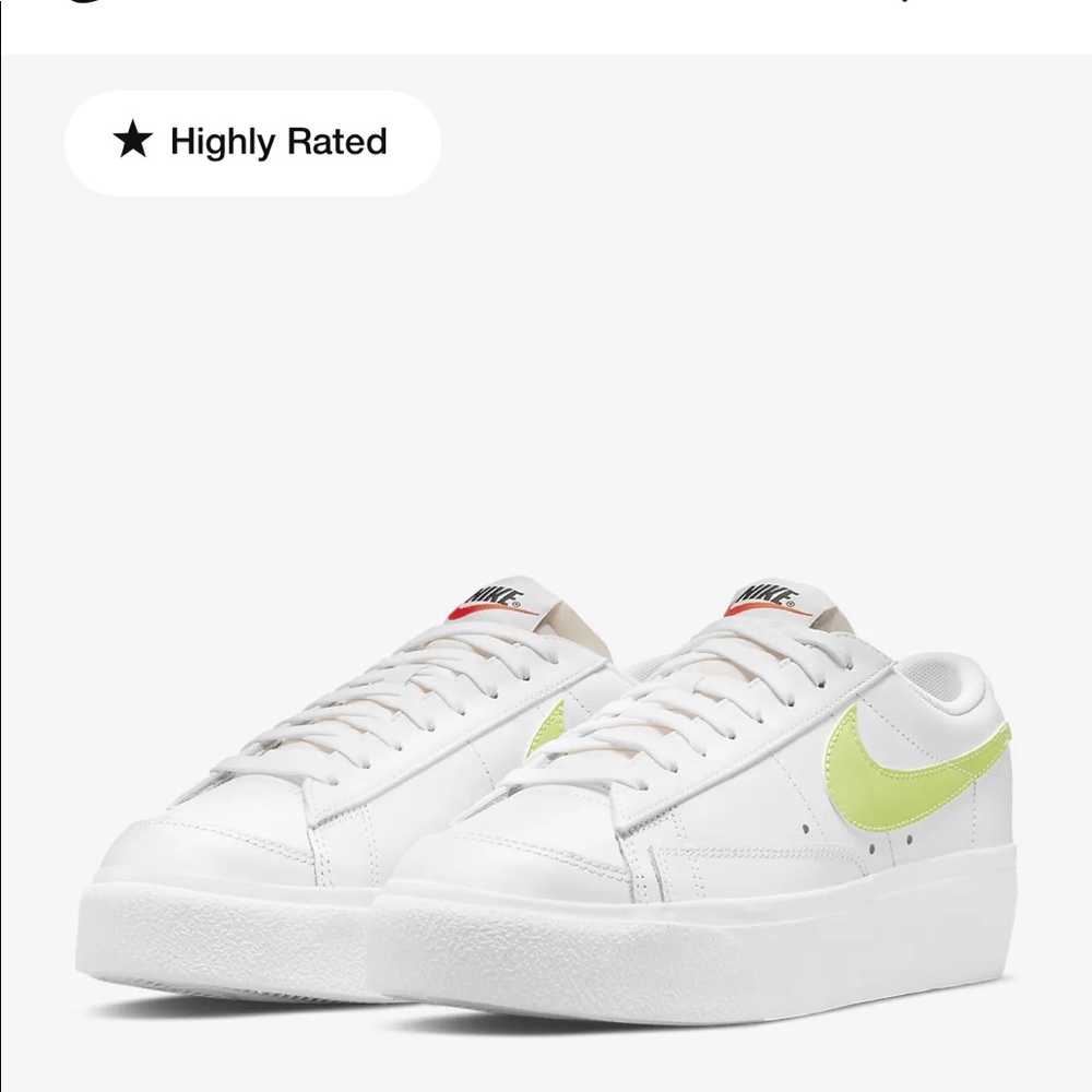 Nike Blazer Low Platform in White / Light Lemon Twist